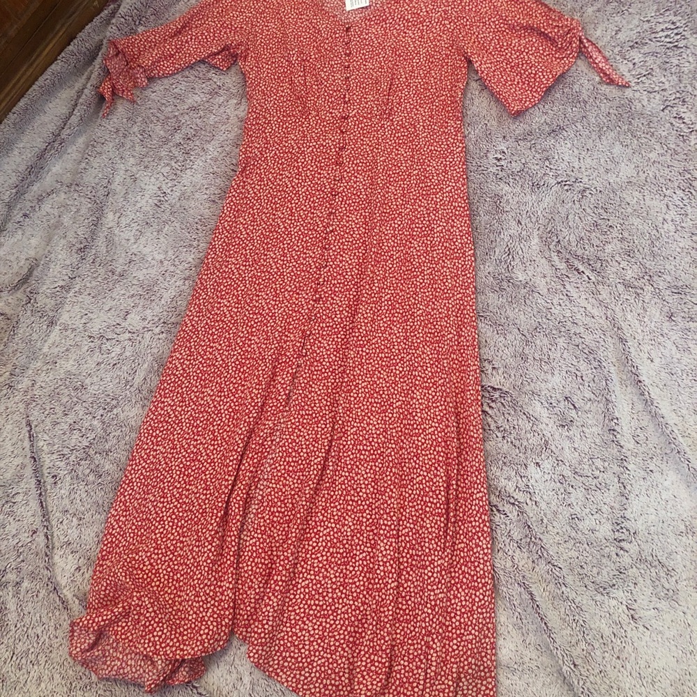 Cottage Core styled red dress